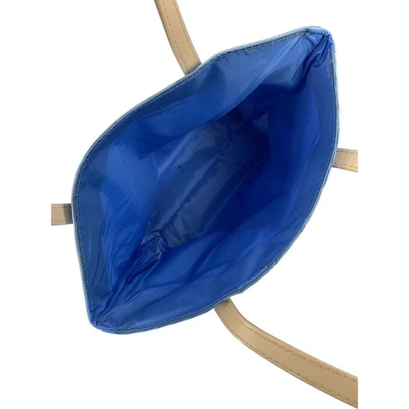 Estee Lauder Blue Floral Makeup Small Tote Bag Fully Lined 2005 7x8x3" - Picture 2 of 7